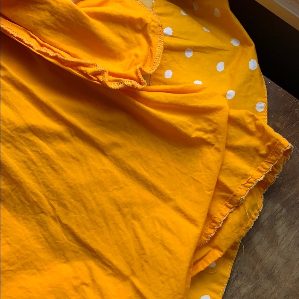 Anthropologie Moulinette Soeurs Marigold yellow dress w/ battenburg lace - Picture 7 of 8